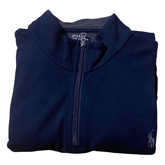 Polo Ralph Lauren Sweater Mens XL Navy 1/4 Zip Pullover Cotton/Viscose Casual - Picture 5 of 8